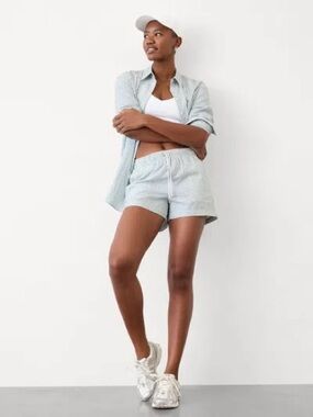 Athleta Midday Shorts XS Trillium Stripe Poplin Lightweight